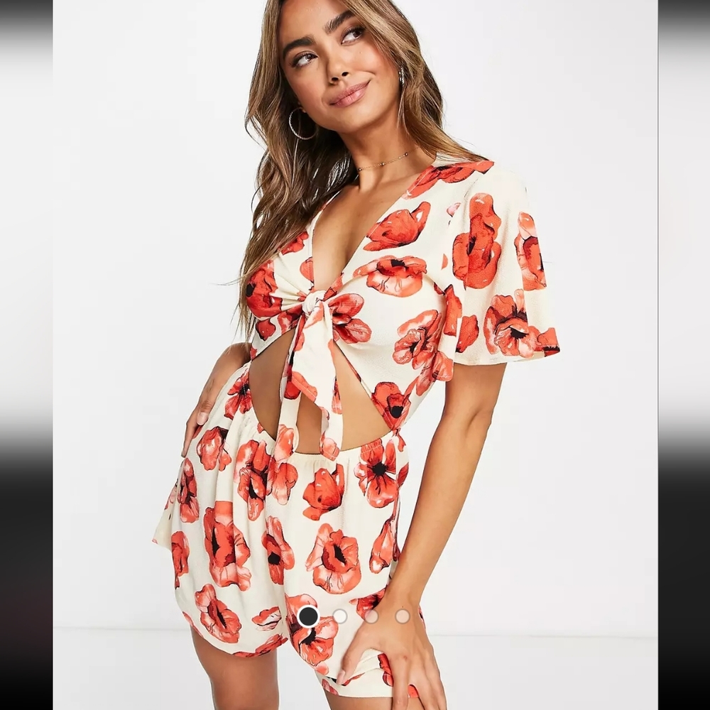 Monki Summer Resortwear Poppy Relaxed Romper